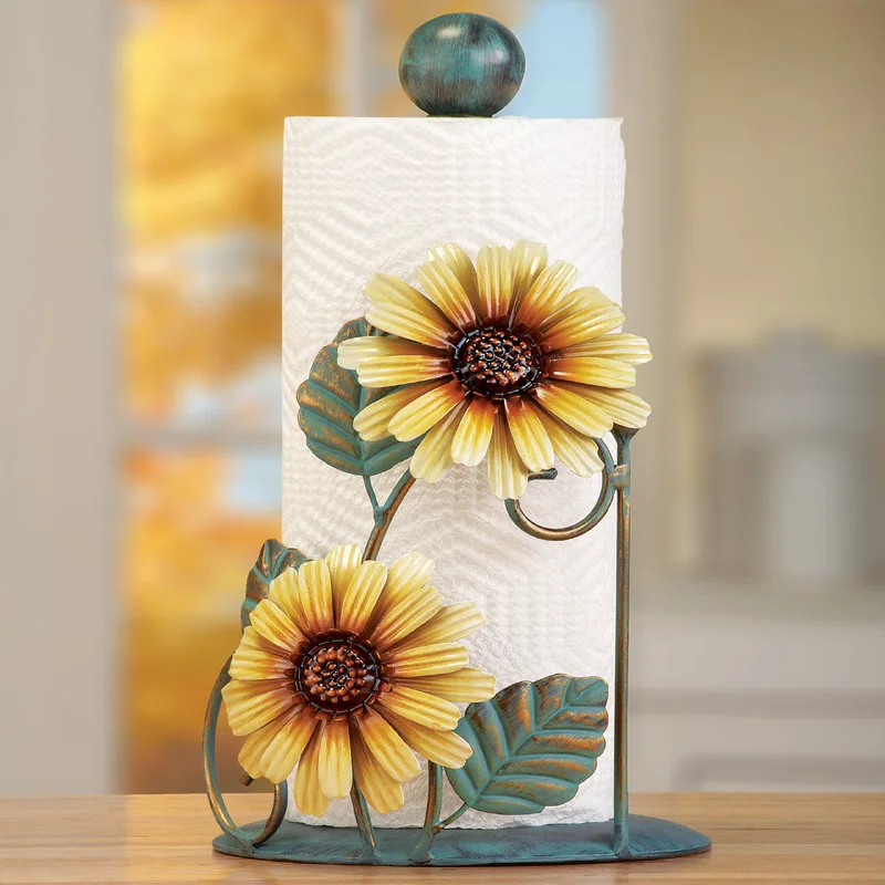 Sunflower Free Standing Paper Towel Holder | creative paper towel holder ideas