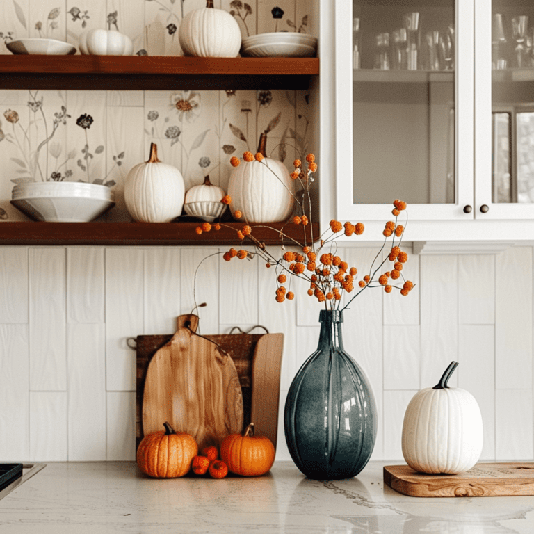 Fall Kitchen Decor Ideas You Want To Steal In 2024 Posh Chic Cool Fall Kitchen Decor Wall Murals 001 768x768 