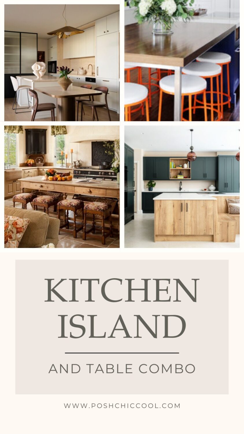 22 Best Ways To Pull A Kitchen Island And Table Combo - Posh|Chic|Cool
