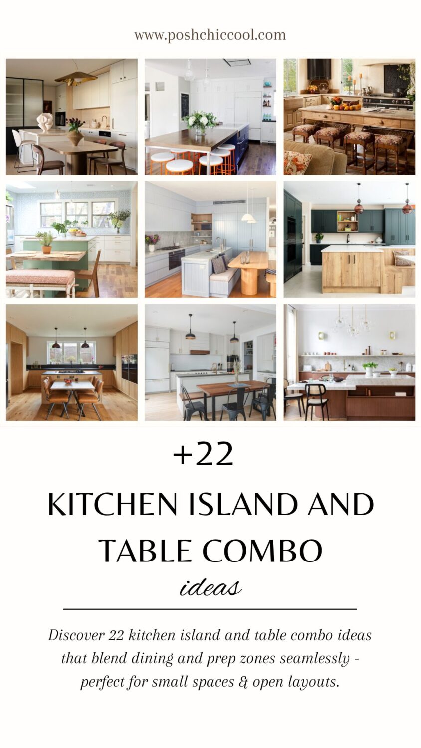 22 Best Ways To Pull A Kitchen Island And Table Combo - Posh|Chic|Cool